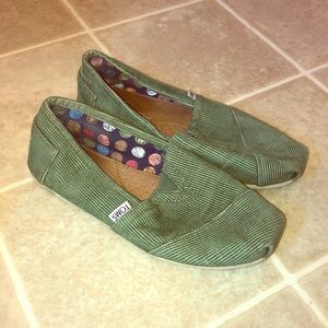 Toms green corduroy
